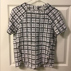 H&M black and white blouse
